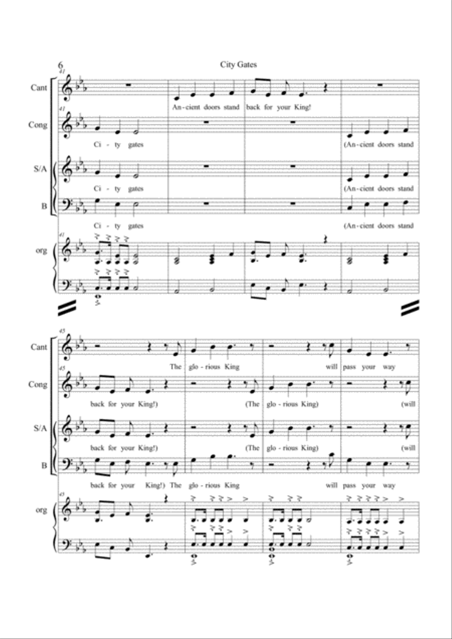 City Gates (Eb)-02* CHORAL CONDUCTOR'S PACKAGE 3-Part scores gallery preview page 6