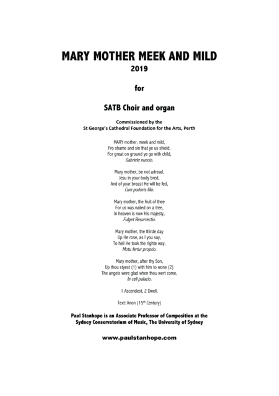 Mary Mother Meek and Mild 4-Part scores gallery preview page 2