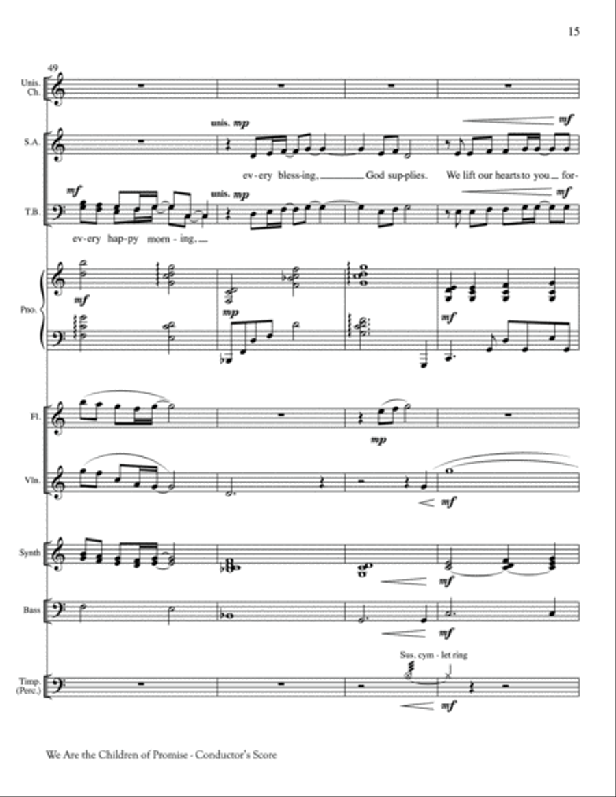 We Are the Children of Promise Unison Choir scores gallery preview page 15