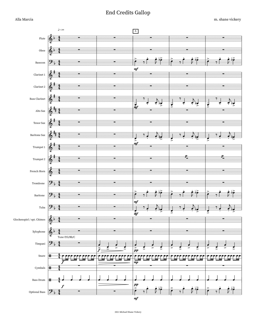 End Credits Gallop End Credits Gallop Concert Band scores gallery preview page 1