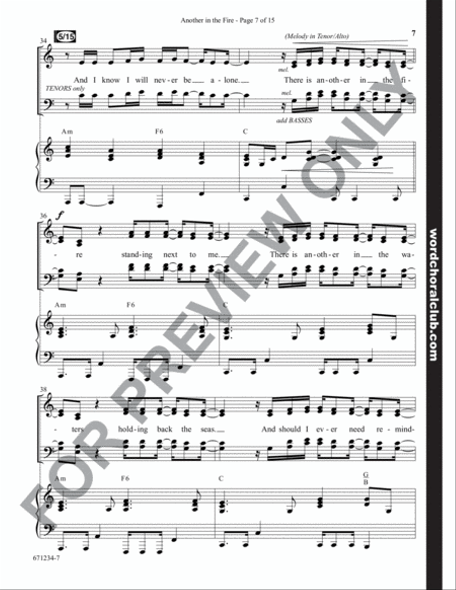 Another in the Fire - Anthem 4-Part scores gallery preview page 7