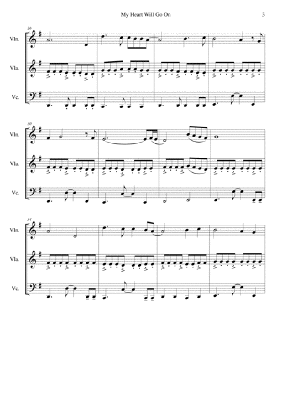 My Heart Will Go On (Love Theme from Titanic) My Heart Will Go On (Love Theme from Titanic) String Trio scores gallery preview page 4