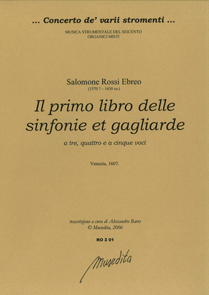 Book cover for Il primo libro delle sinfonie et gagliarde (Venezia, 1607)