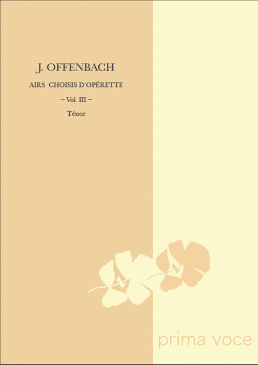 Airs Choisis d'Operette: Volume III, Tenor Tenor Voice scores gallery preview page 1