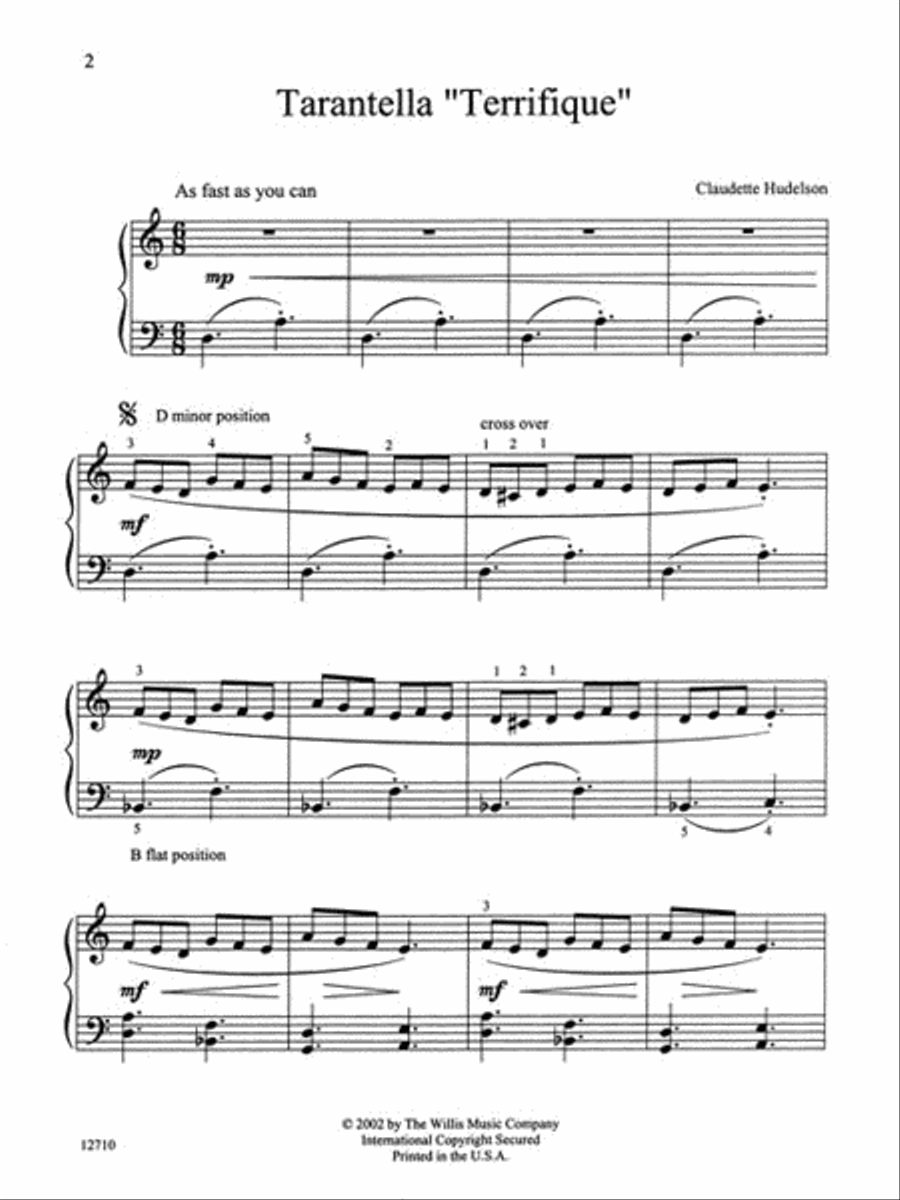Tarantella Terrifique Easy Piano scores gallery preview page 2
