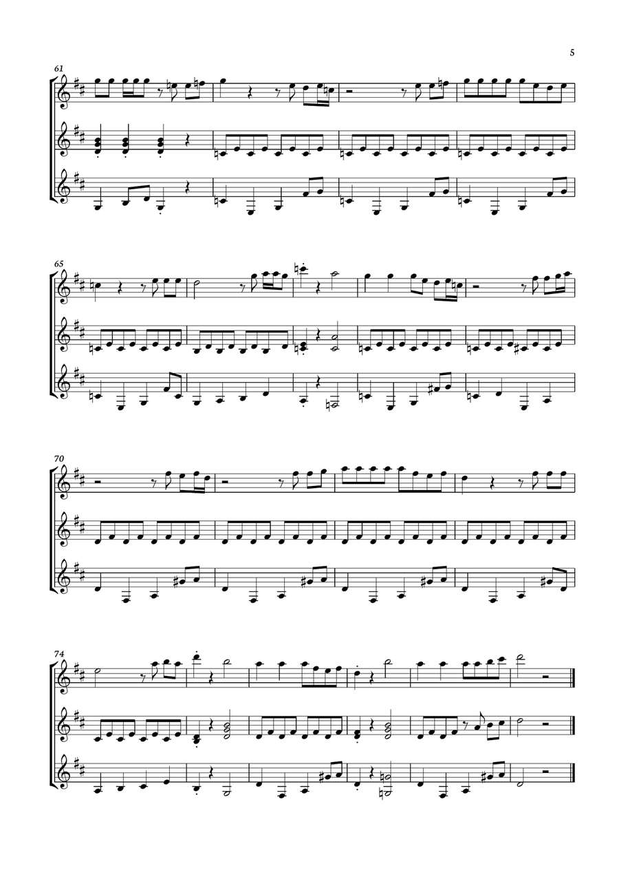 Shaun The Sheep Guitar Ensemble scores gallery preview page 5