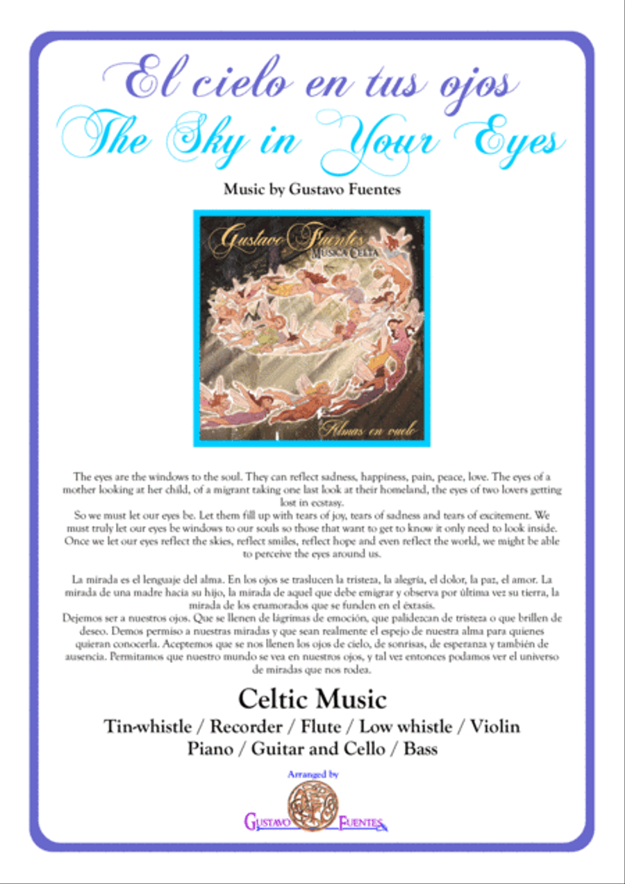 El cielo en tus ojos (The Sky in Your Eyes), Celtic Song by Gustavo Fuentes Small Ensemble scores gallery preview page 1