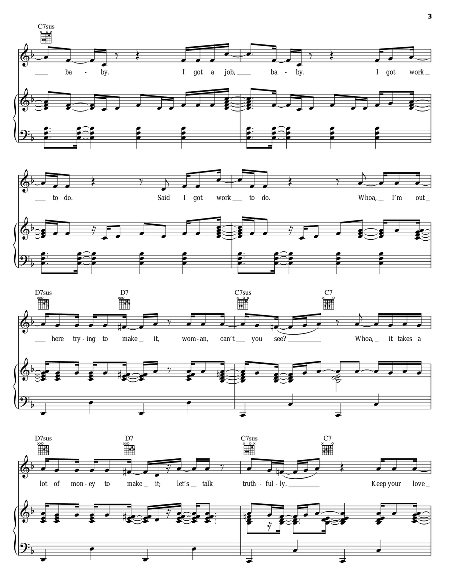 Work To Do Piano, Vocal, Guitar scores gallery preview page 3