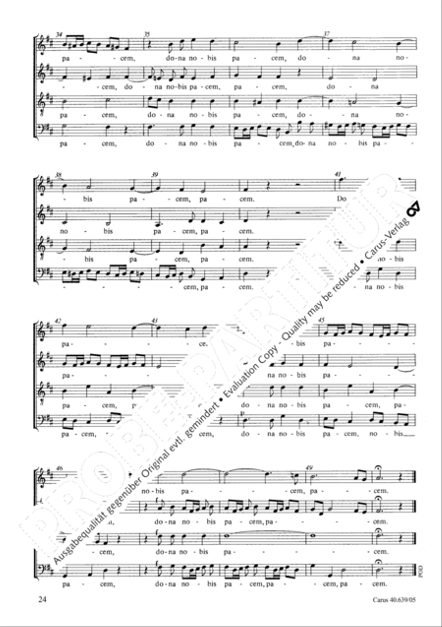 Mass in D Major (Missa in D) 4-Part scores gallery preview page 25