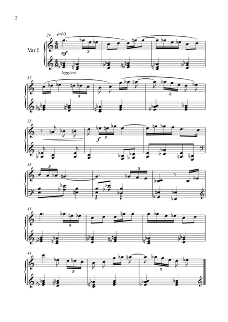 theme and 3 variations theme and 3 variations Piano Solo scores gallery preview page 2