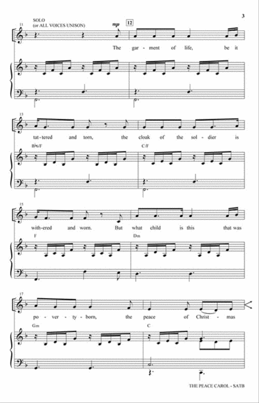The Peace Carol The Peace Carol Choir scores gallery preview page 3