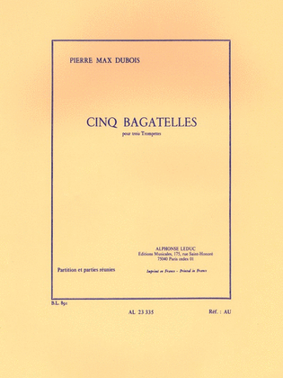Book cover for 5 Bagatelles (trumpets 3)