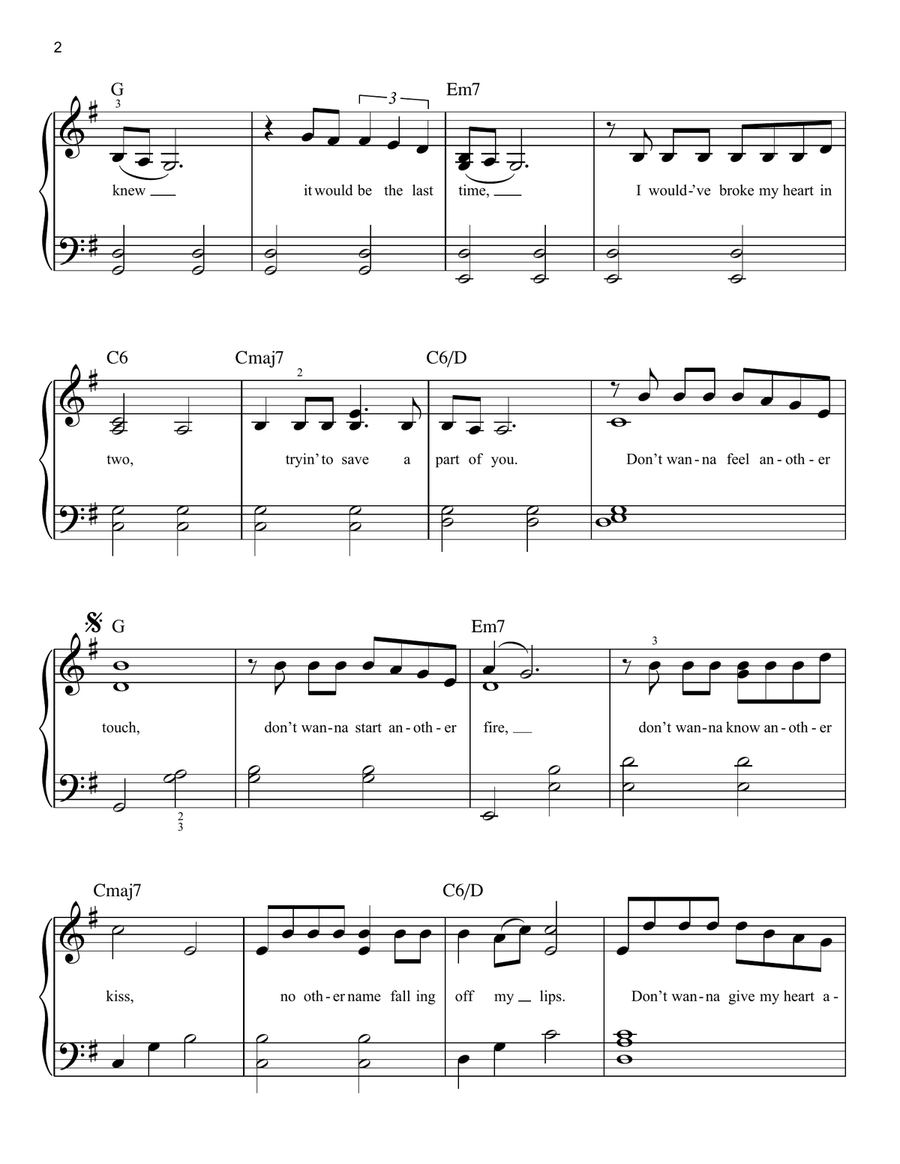 I'll Never Love Again (from A Star Is Born) Easy Piano scores gallery preview page 2