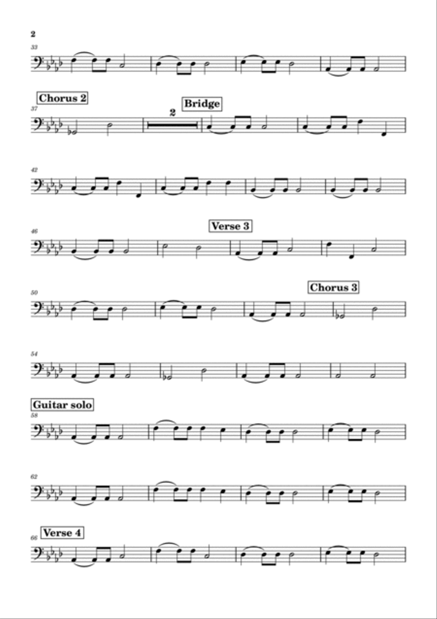 Love Hurts Bass Guitar scores gallery preview page 2