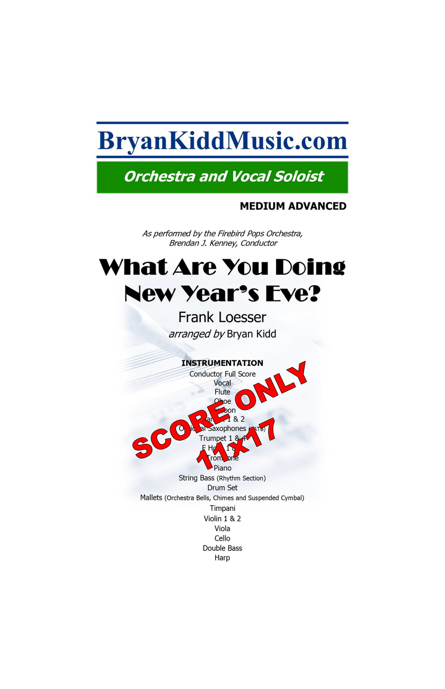 What Are You Doing New Year's Eve? - Score Only Full Orchestra scores gallery preview page 1