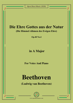 Beethoven-Die Ehre Gottes aus der Natur,in A Major,for Voice and Piano