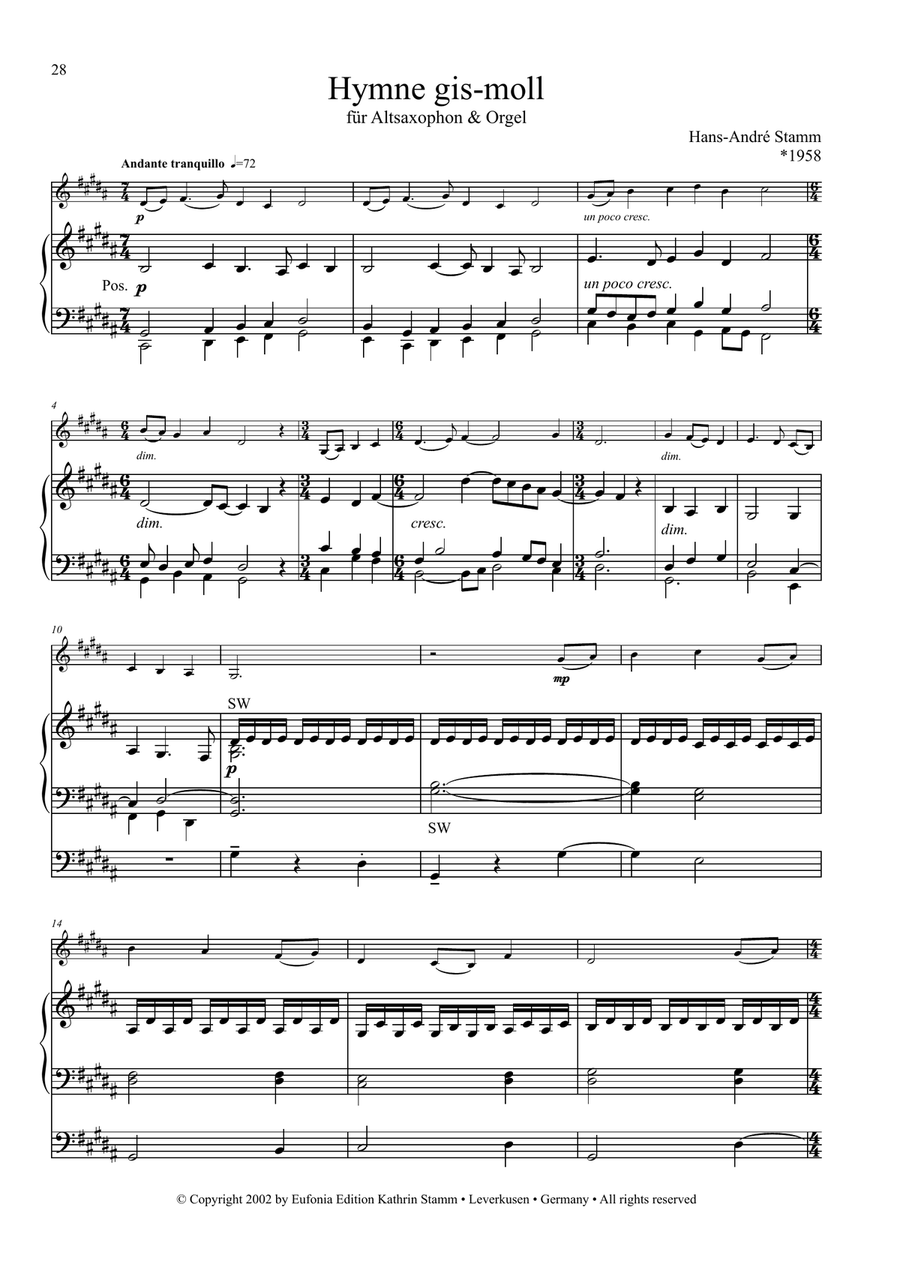 Six Pieces for Saxophone & Organ Woodwind Duet scores gallery preview page 6
