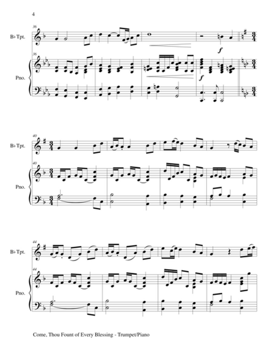 COME, THOU FOUNT OF EVERY BLESSING (Bb Trumpet/Piano and Trumpet Part) image number null