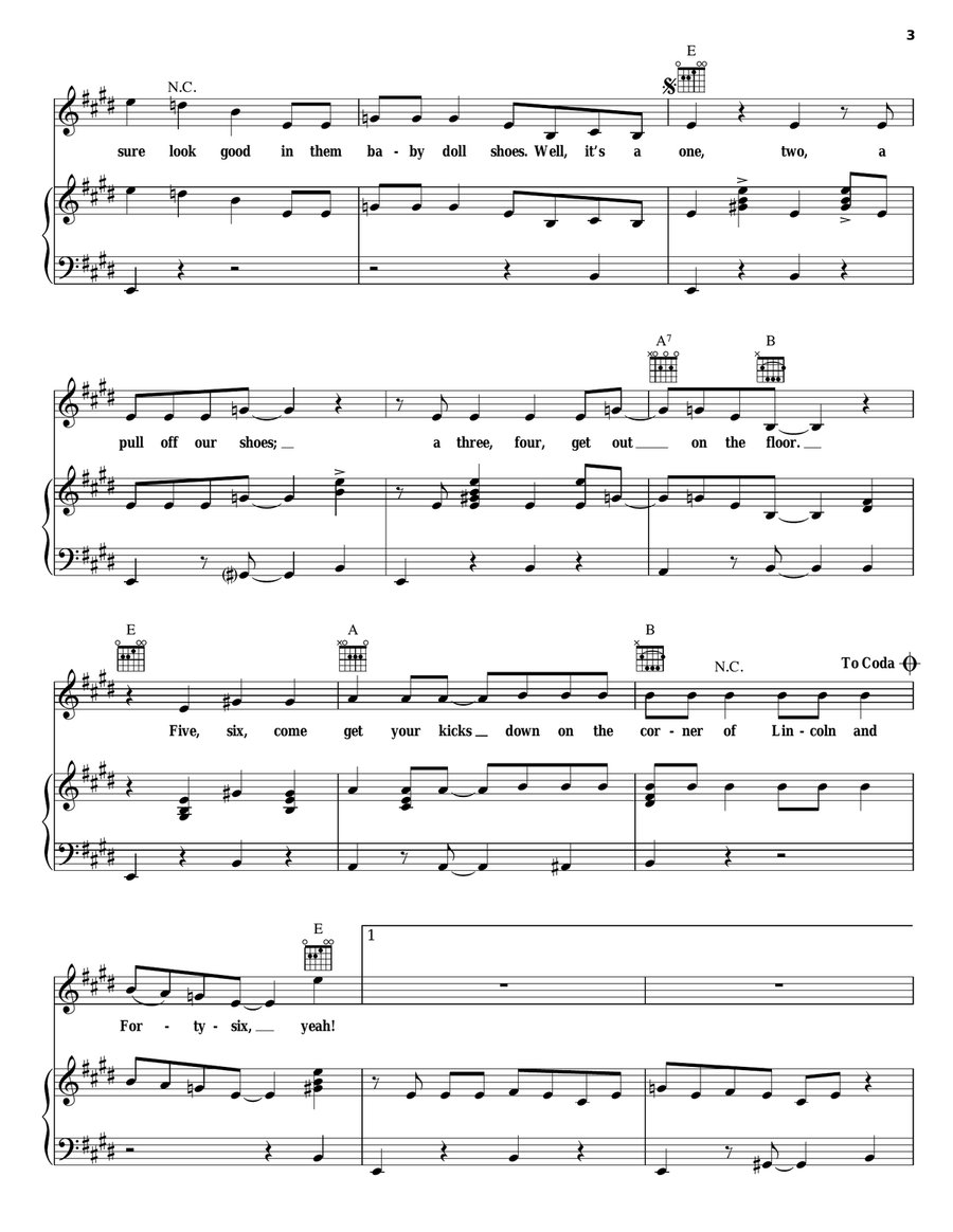 Waitin' In School Piano, Vocal, Guitar scores gallery preview page 3