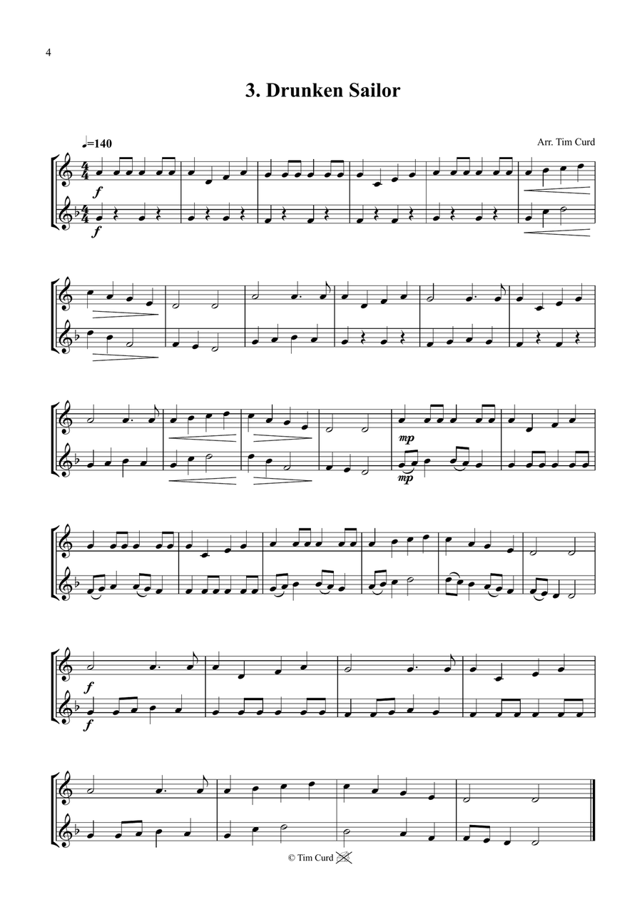 14 Fun Duets For Tenor Horn And Euphonium Brass Duet scores gallery preview page 4