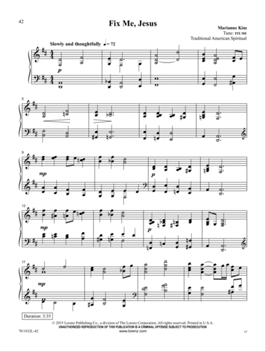 Jesus, Walk With Me Piano Solo scores gallery preview page 11