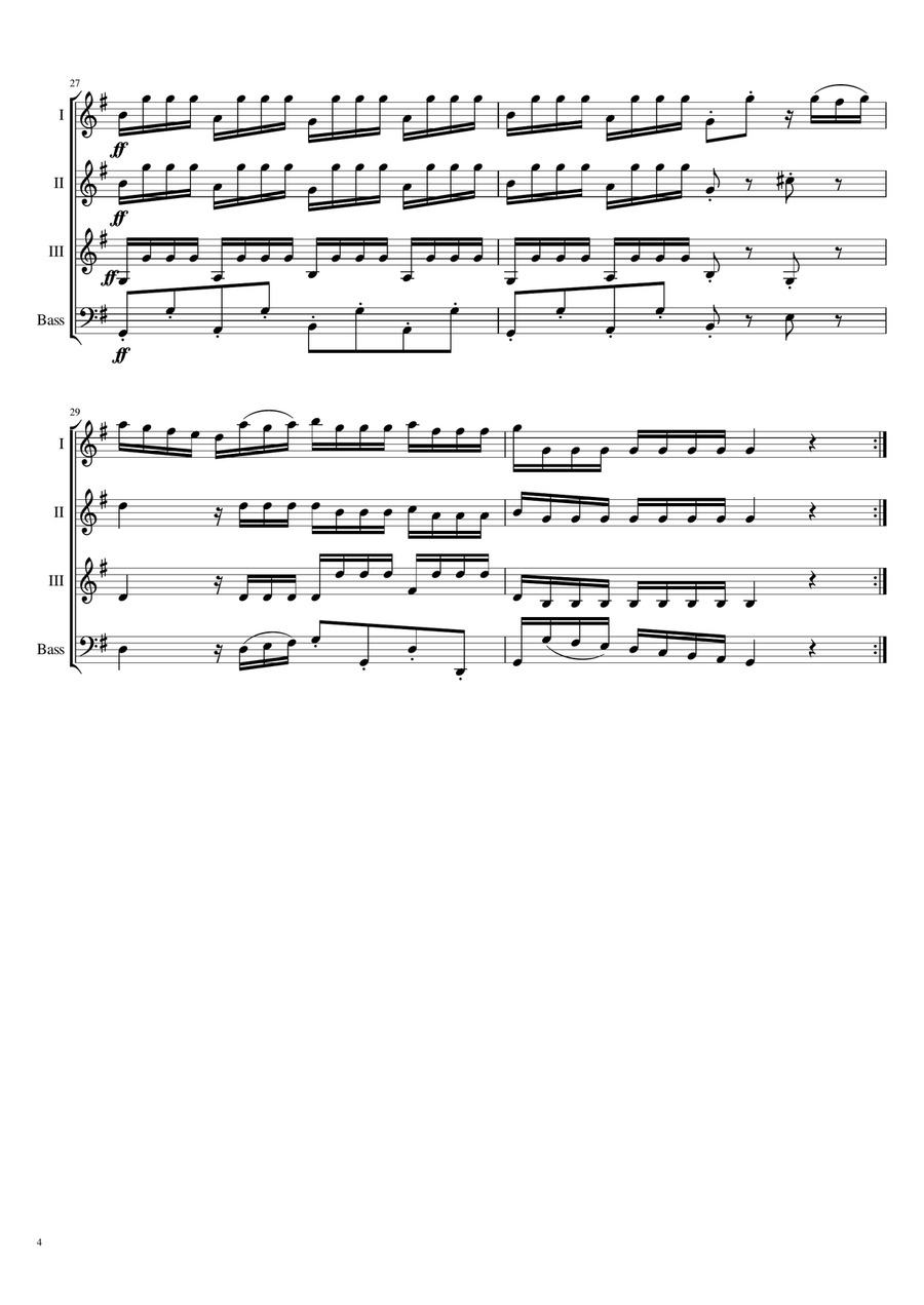 His Attack on the Windmills for Guitar Quartet (from Don Quixote Suite) Chamber Orchestra scores gallery preview page 4