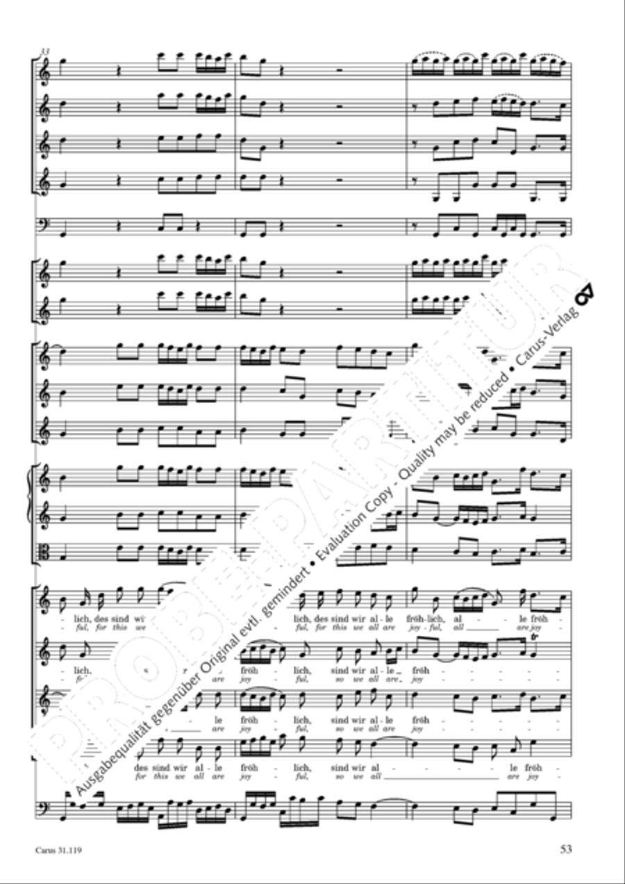 Praise the Lord, O Jerusalem (Preise, Jerusalem, den Herrn) 4-Part scores gallery preview page 54