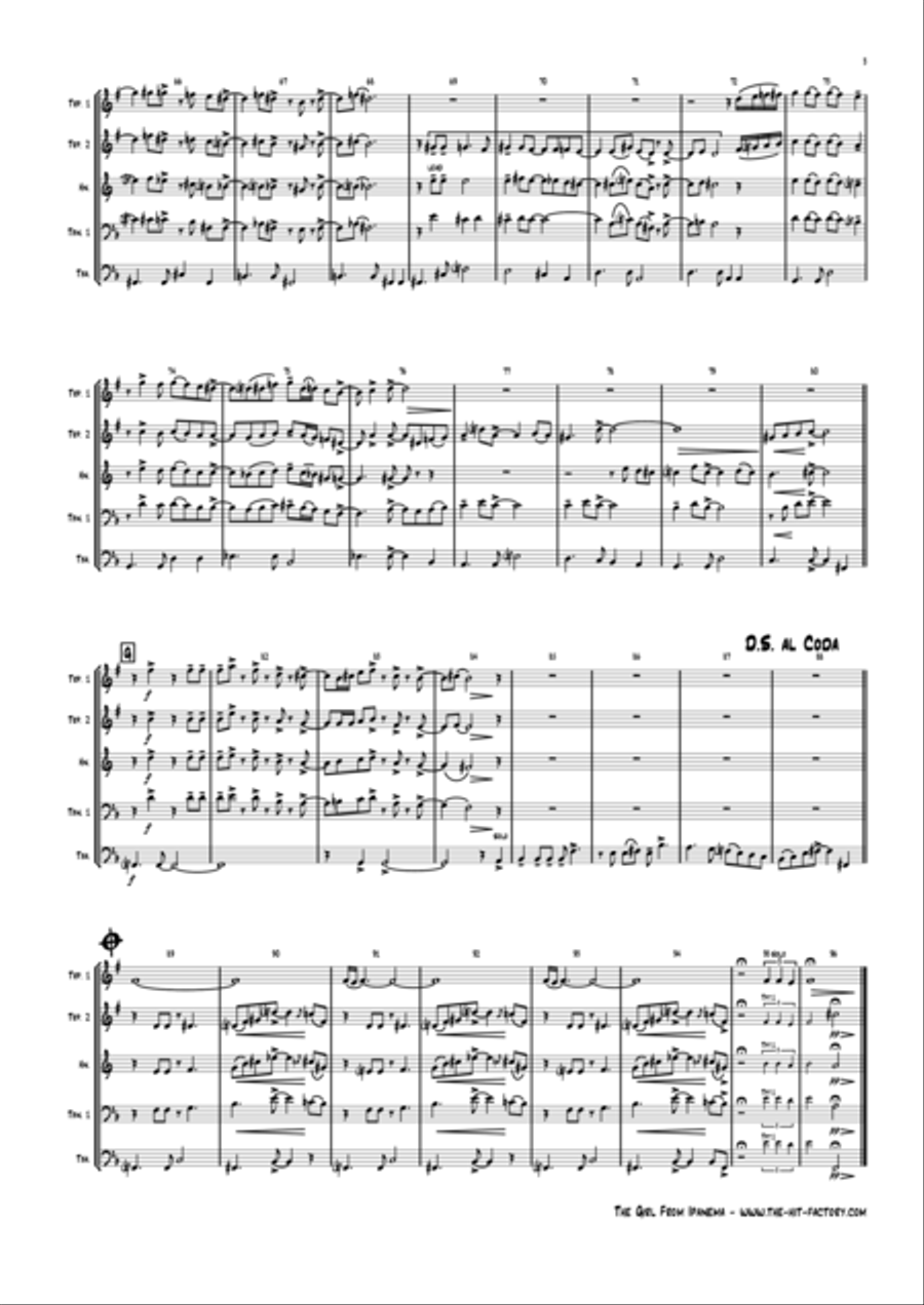 The Girl From Ipanema (Garota De Ipanema) Horn scores gallery preview page 4