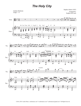 The Holy City (Viola solo and Piano)