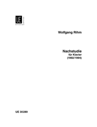Book cover for Nachstudie, Piano Solo