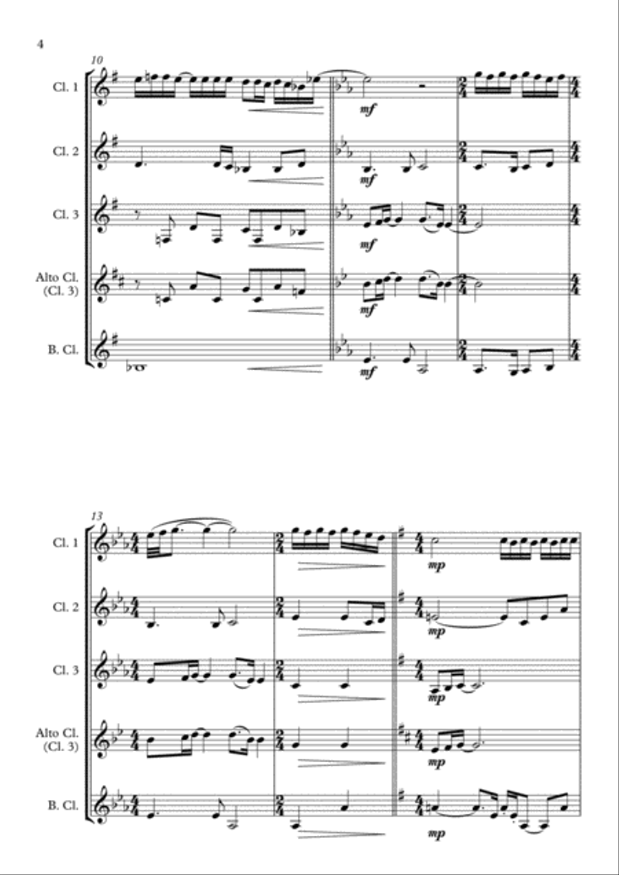Total Eclipse Of The Heart Clarinet Quartet scores gallery preview page 4