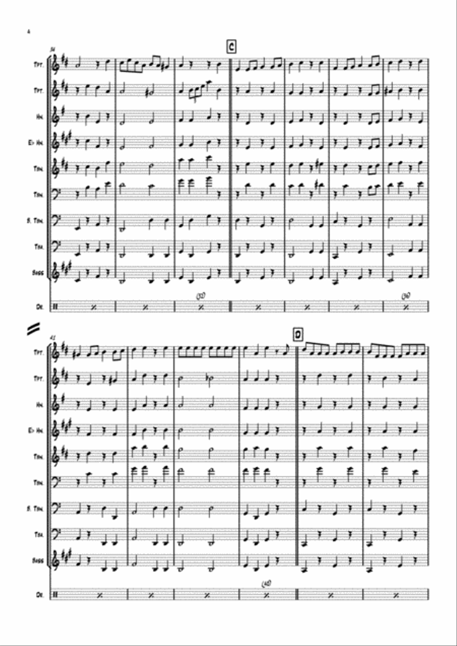 Leaning On A Lamp Post Brass Ensemble scores gallery preview page 4