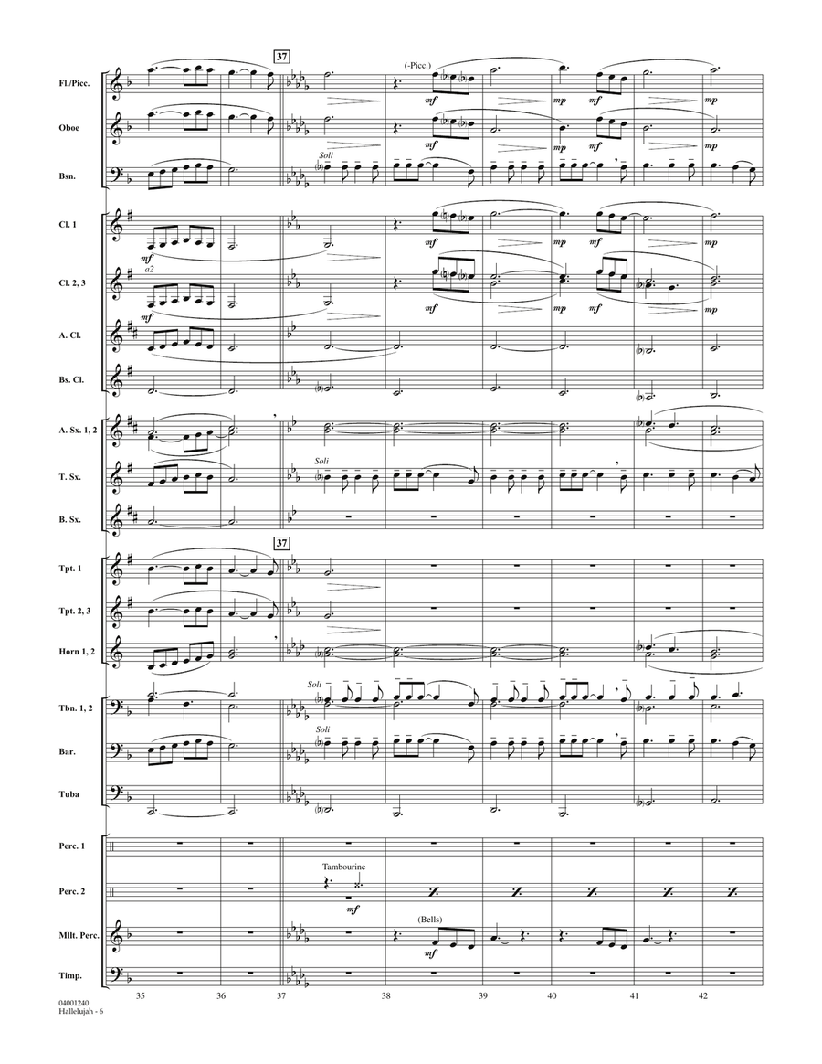 Hallelujah - Conductor Score (Full Score) Concert Band scores gallery preview page 6