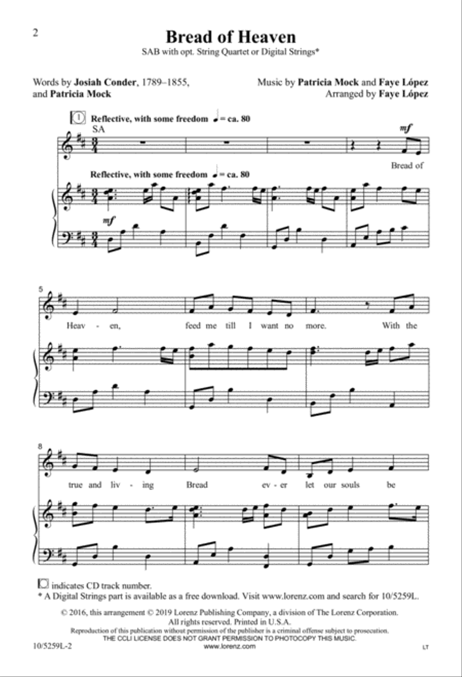 Bread of Heaven 3-Part scores gallery preview page 2