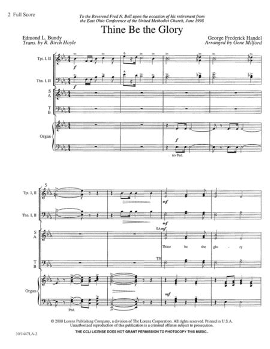 Thine Be the Glory - Brass Parts Choir scores gallery preview page 2
