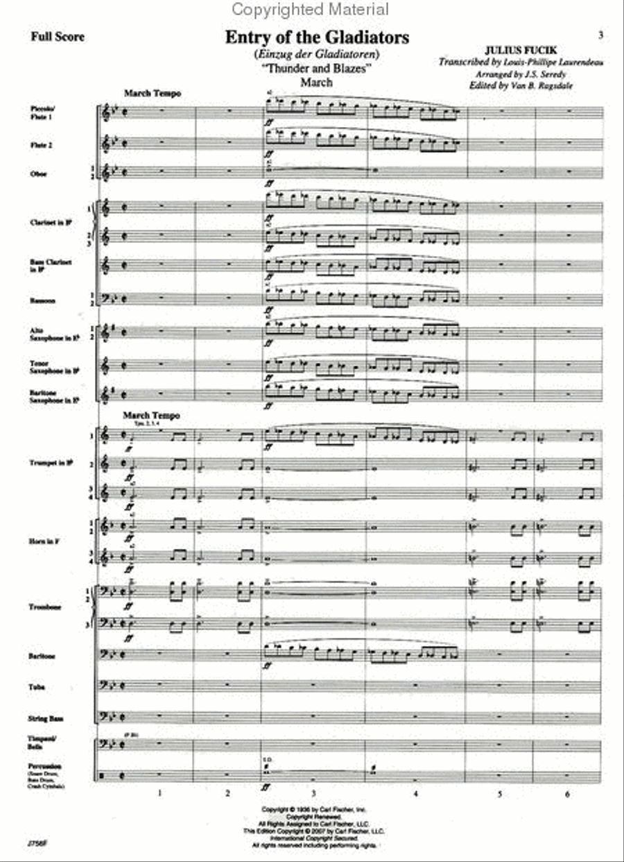 Entry of the Gladiators Concert Band scores gallery preview page 2