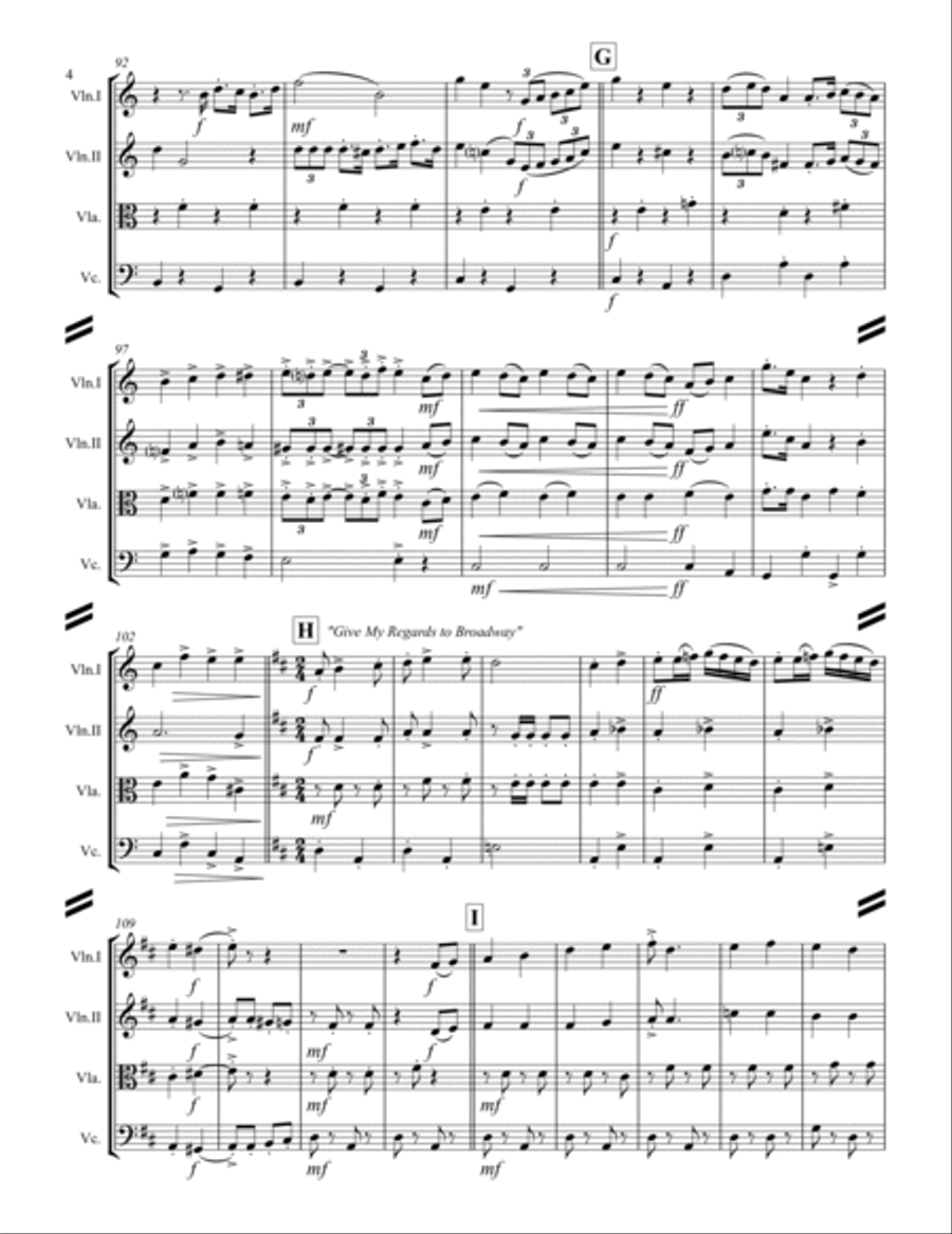 Broadway Medley (for String Quartet) String Quartet scores gallery preview page 5