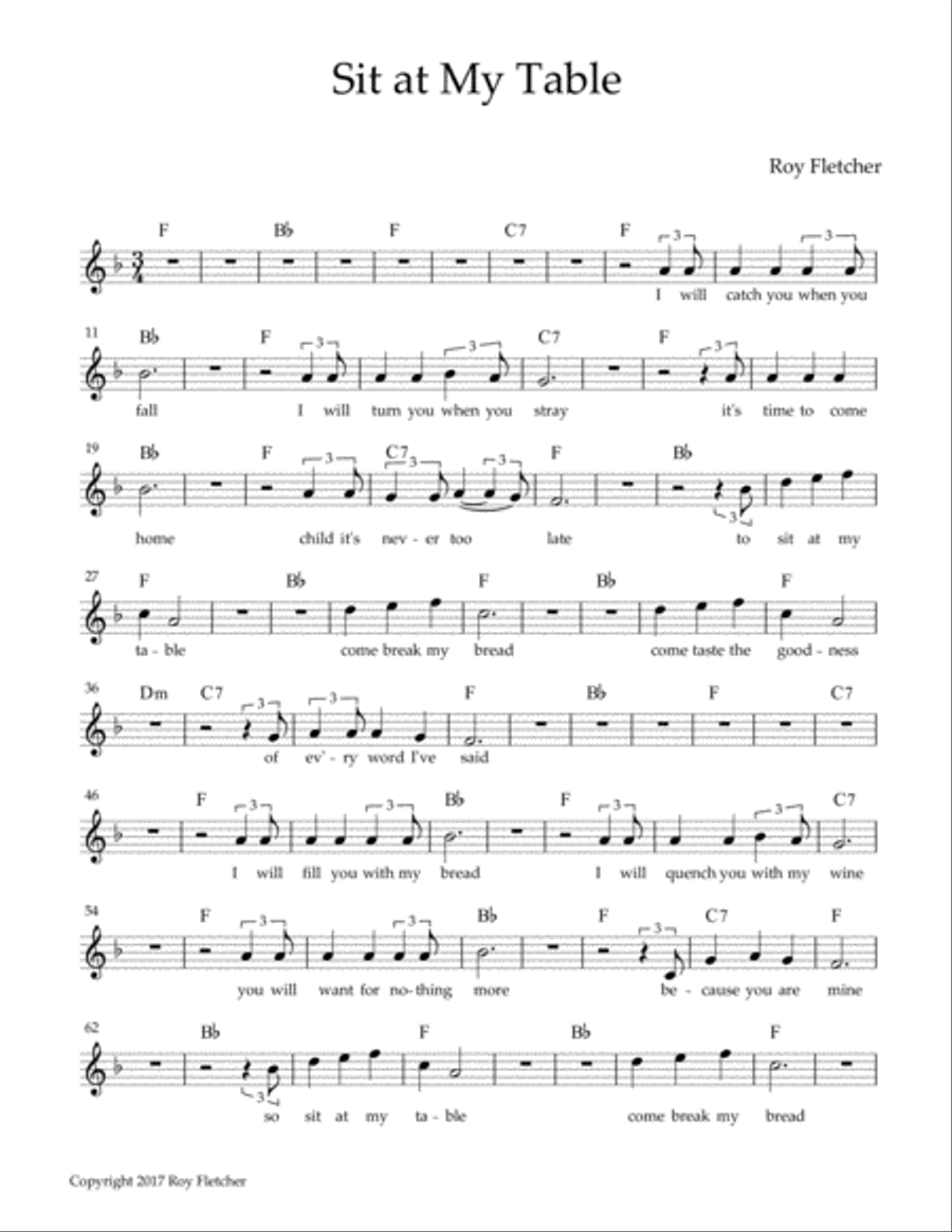 Sit at My Table Sit at My Table Voice Solo scores gallery preview page 1