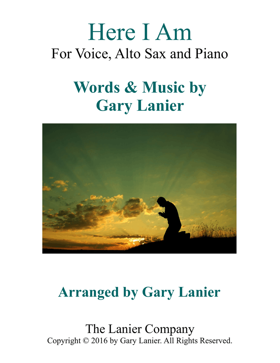 Gary Lanier: HERE I AM (Worship - For Voice, Alto Sax and Piano) Saxophone Duet scores gallery preview page 1