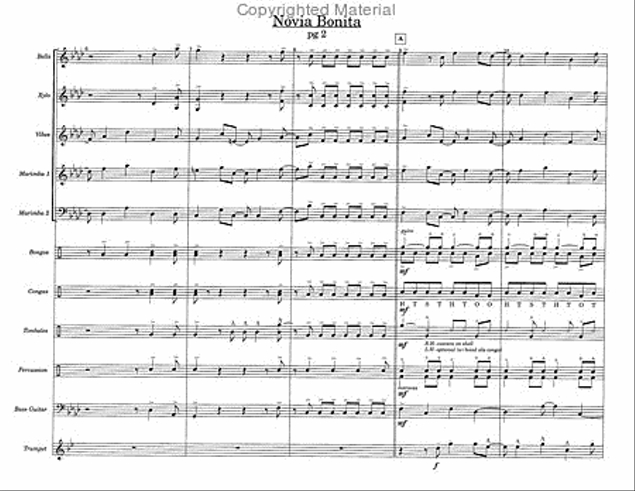 Novia Bonita Percussion Ensemble scores gallery preview page 3