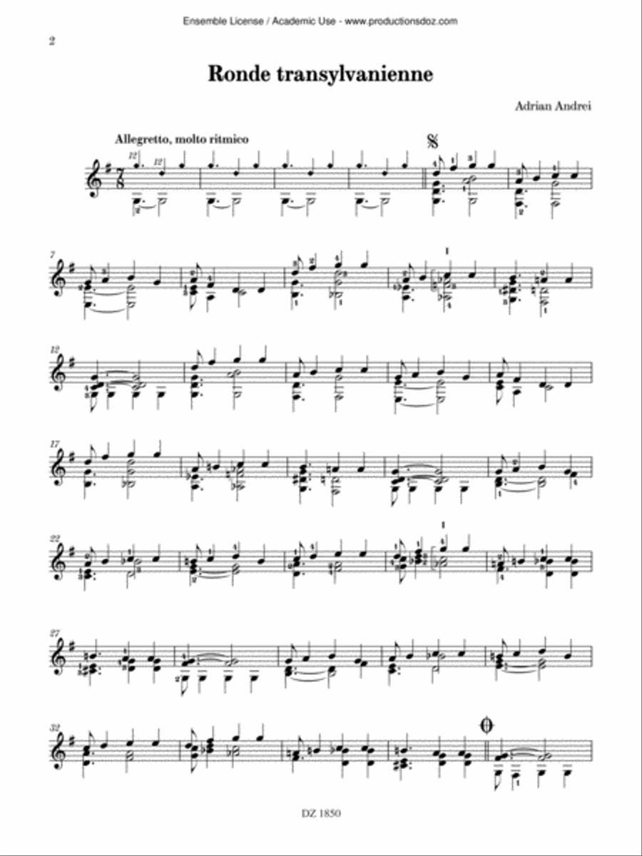 Ronde transylvanienne Ronde transylvanienne Classical Guitar scores gallery preview page 2