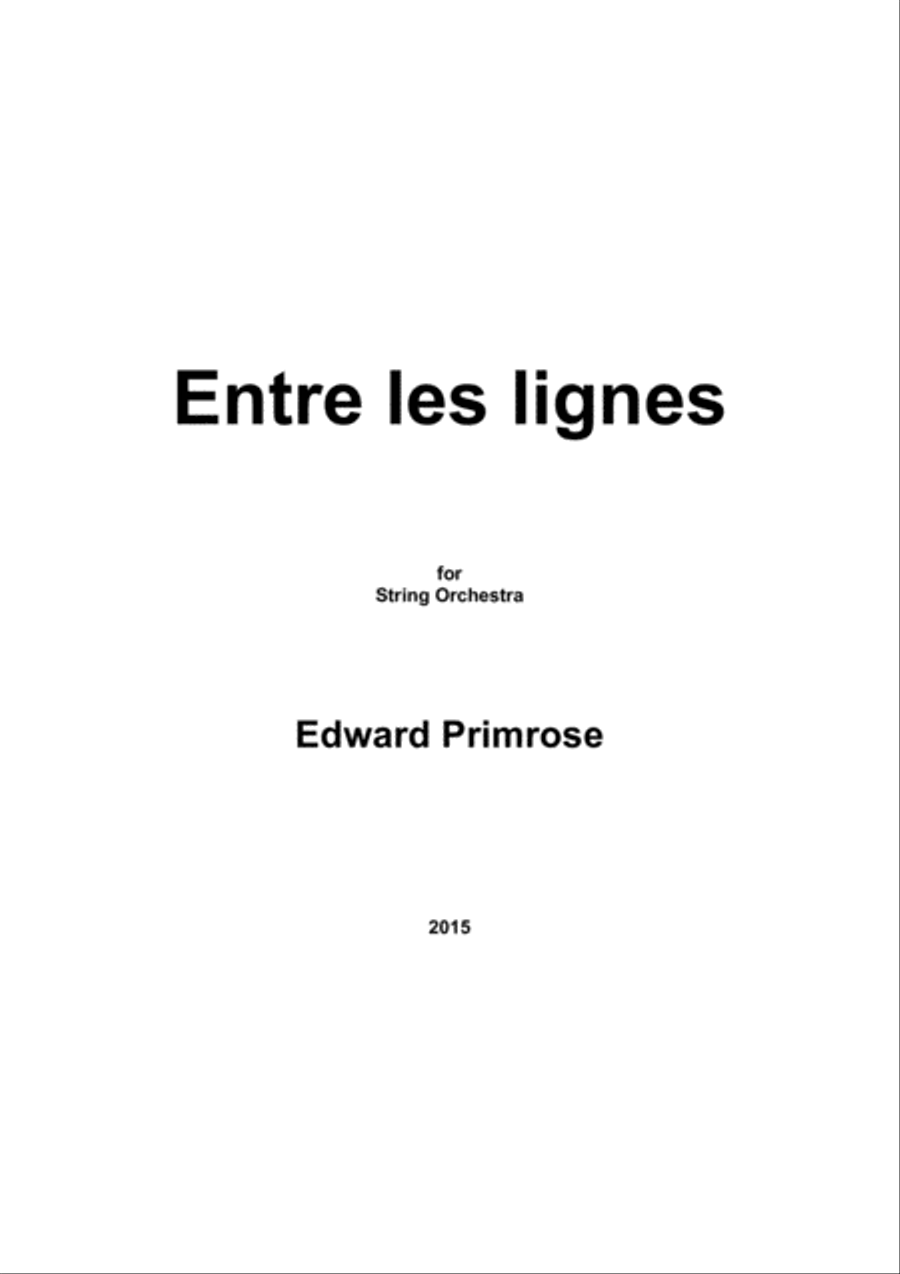 Entre les lignes (Between the lines) String Orchestra scores gallery preview page 1