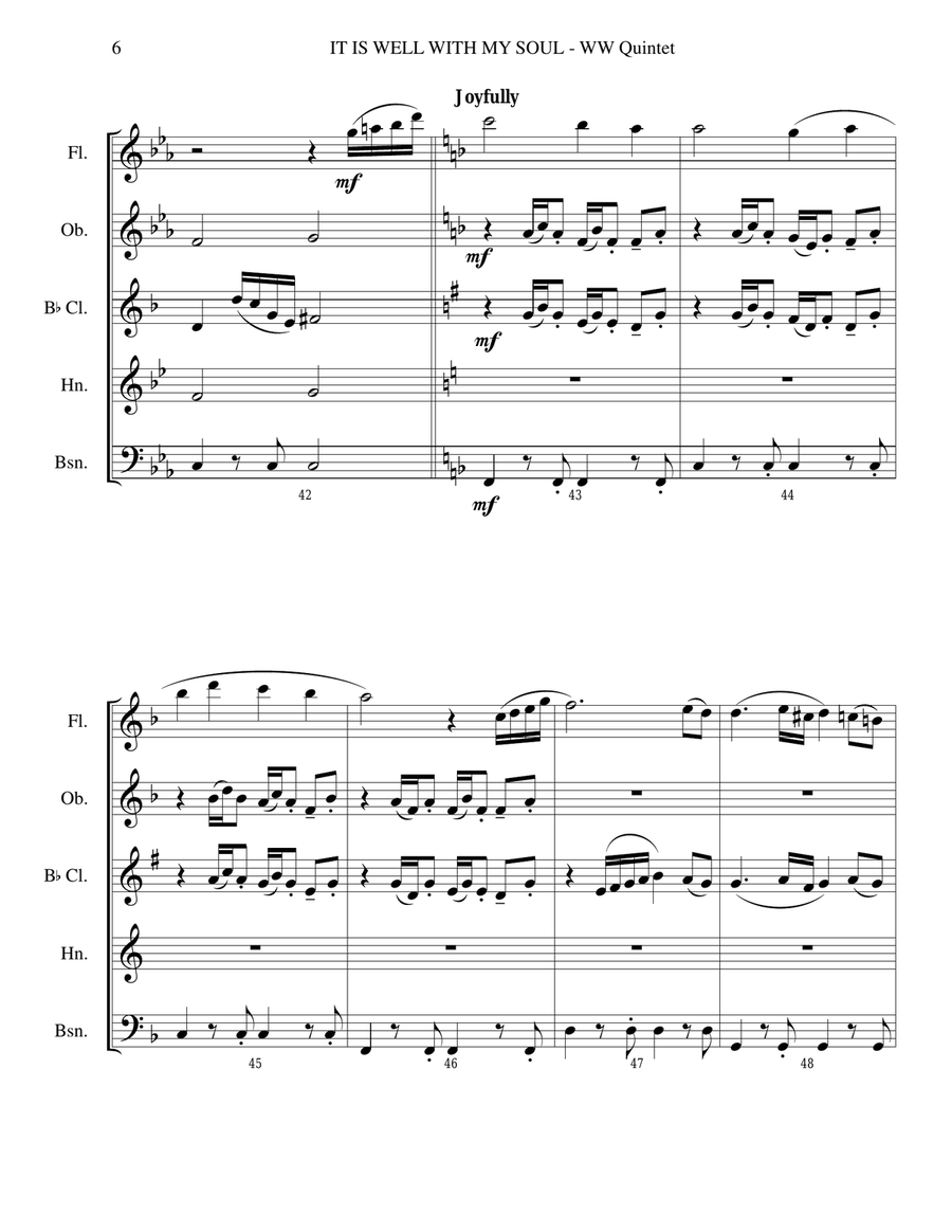 IT IS WELL WITH MY SOUL (WW Quintet with Parts) Woodwind Quintet scores gallery preview page 6