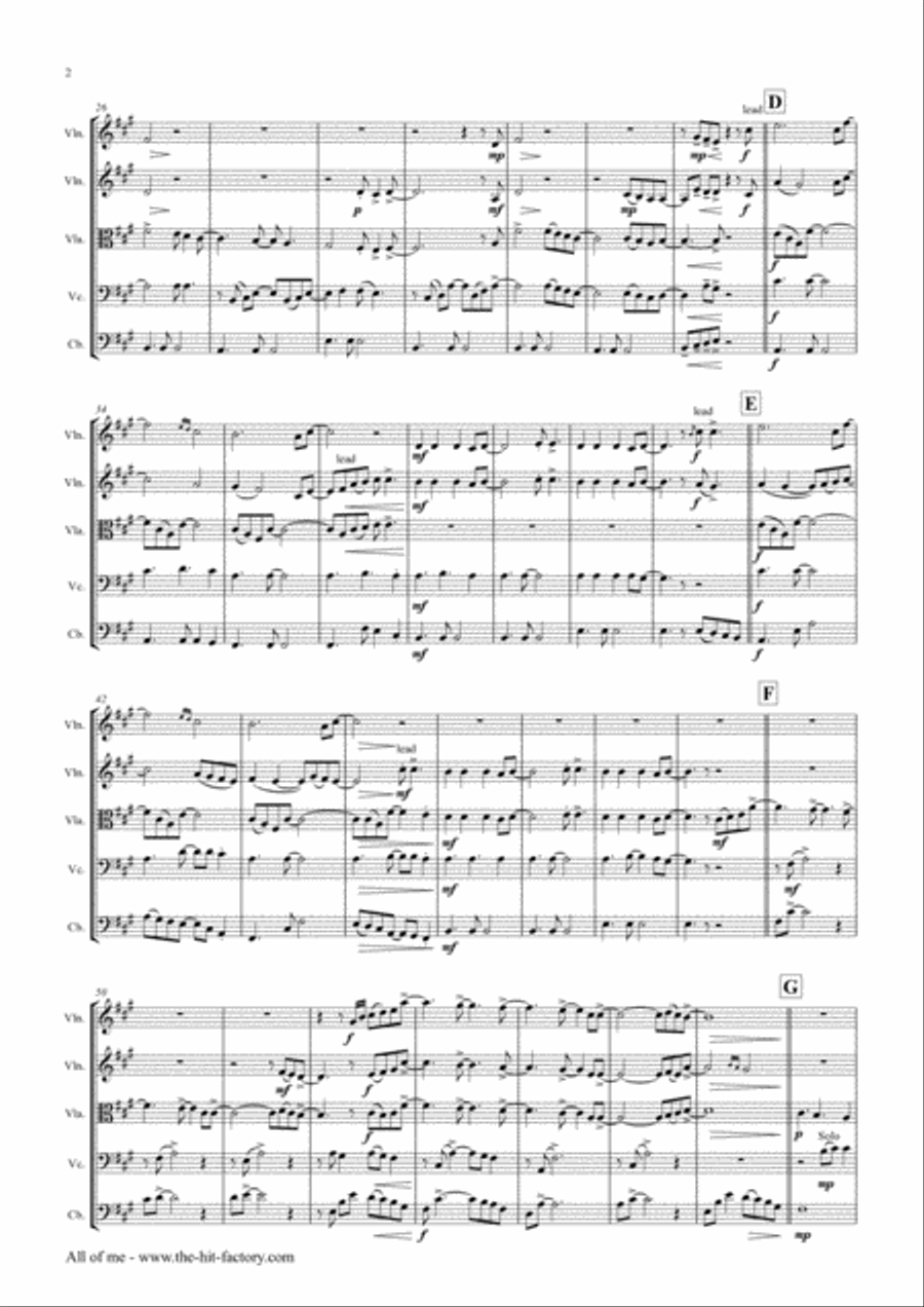All Of Me String Quartet scores gallery preview page 2