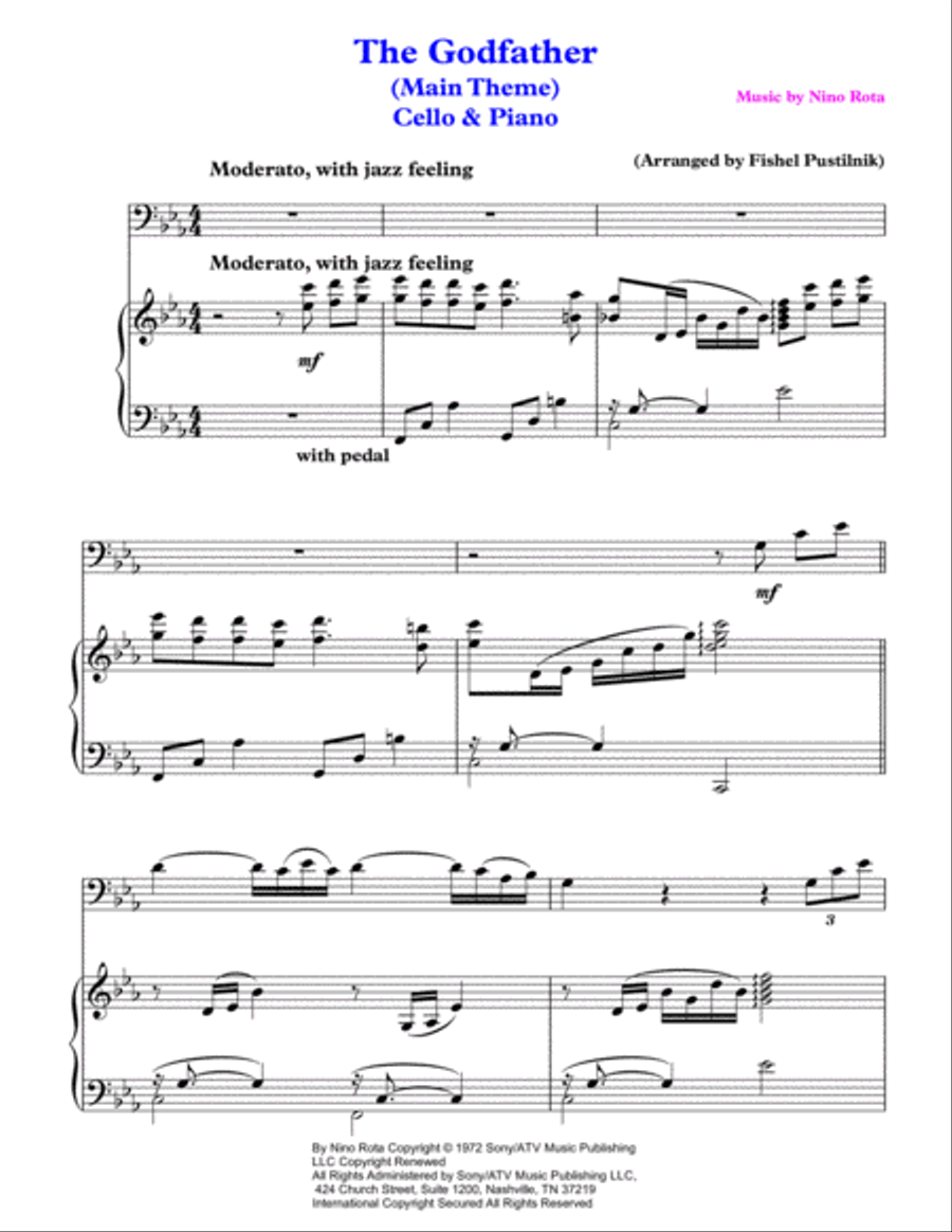 The Godfather (main Theme) Piano scores gallery preview page 2