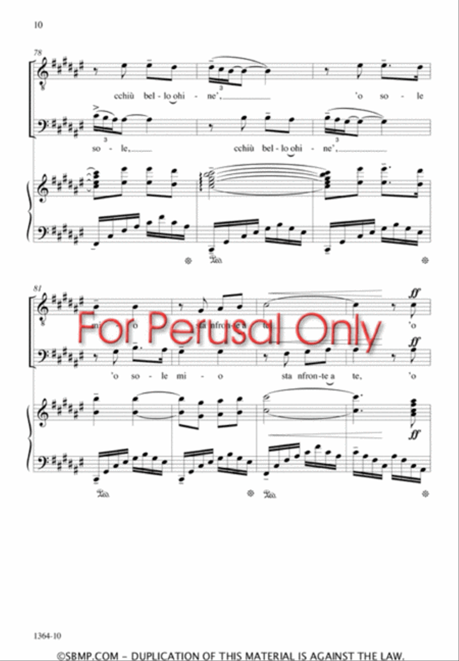 O Sole Mio - TBB Octavo 3-Part scores gallery preview page 9