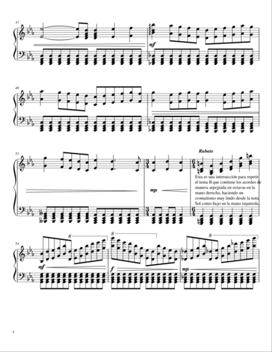 Batallas en lluvia Piano Solo scores gallery preview page 4