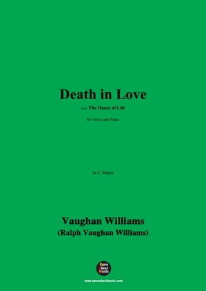 Book cover for Vaughan Williams-Death in Love,in C Major