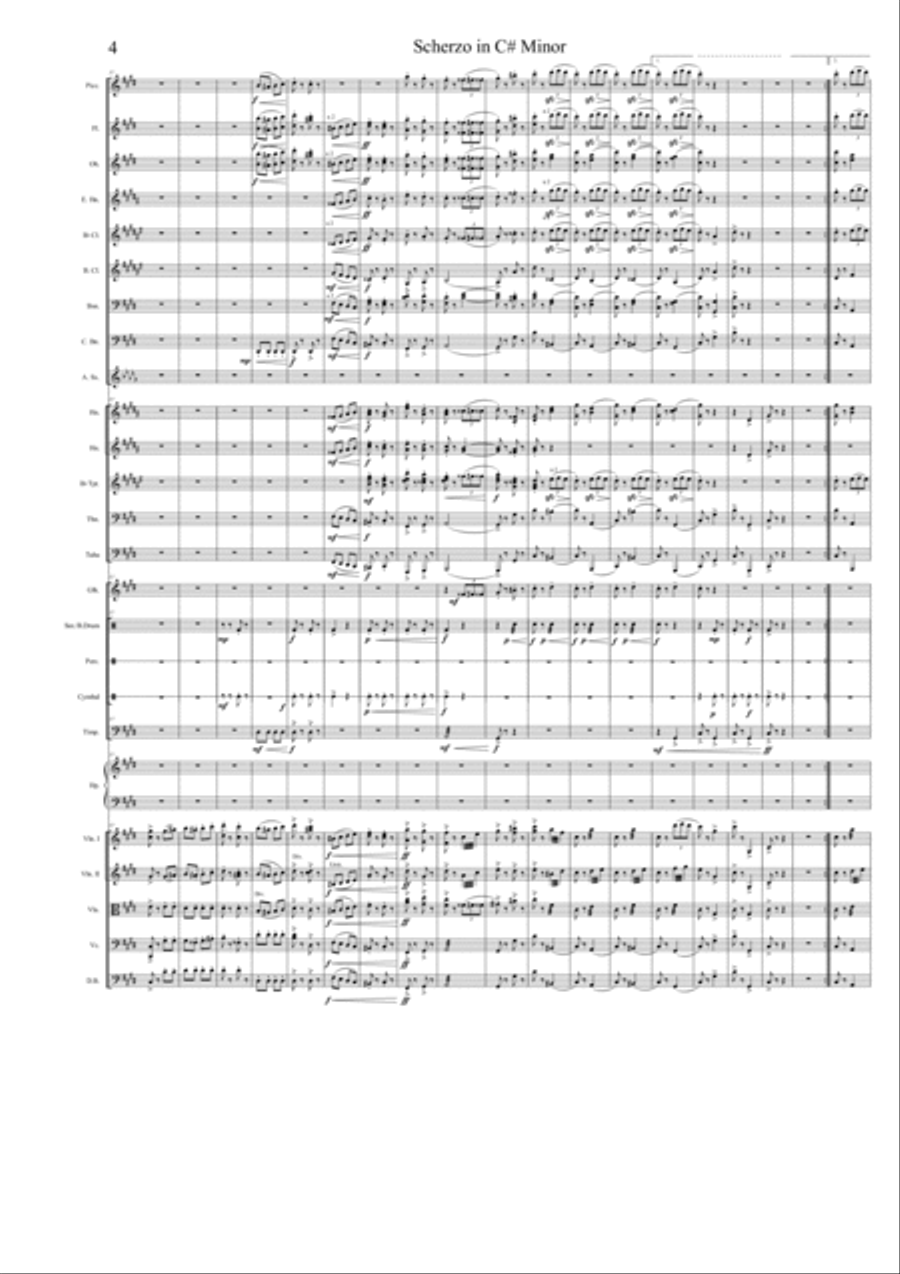 Scherzo in C# minor - Modest Petrovič Musorgskij (Orchestral version) Large Ensemble scores gallery preview page 4