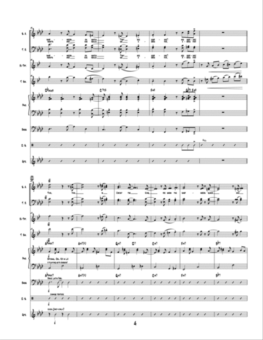 What Child is This - Choir and Jazz Quintet 4-Part scores gallery preview page 5